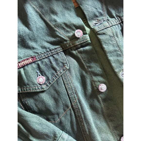 Taylor Swift vintage  distressed green denim jean jacket - Picture 4 of 5